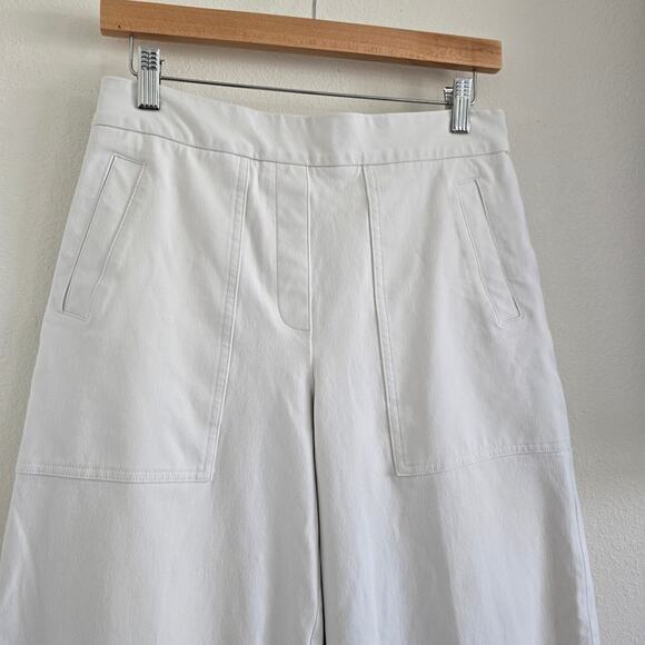 Spanx on-the-go Wide Leg Cropped High Waisted Pull-on Pants White M Stretch - Picture 3 of 9